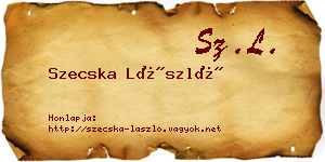 Szecska László névjegykártya
