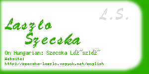 laszlo szecska business card